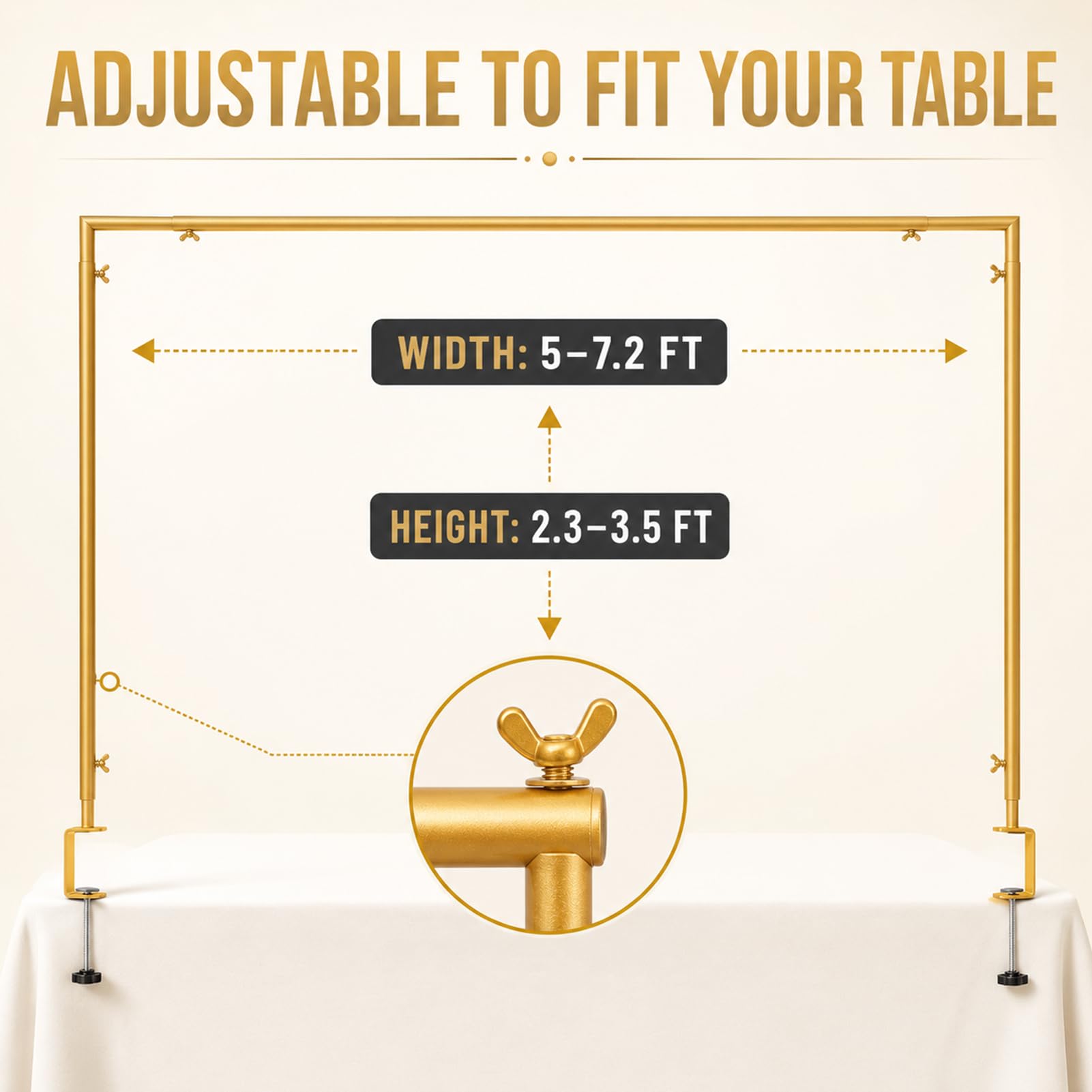 Support d'arche de ballons de table, cadre en métal réglable pour événements et fêtes, parfait pour les fêtes d'anniversaire, les mariages et les décorations