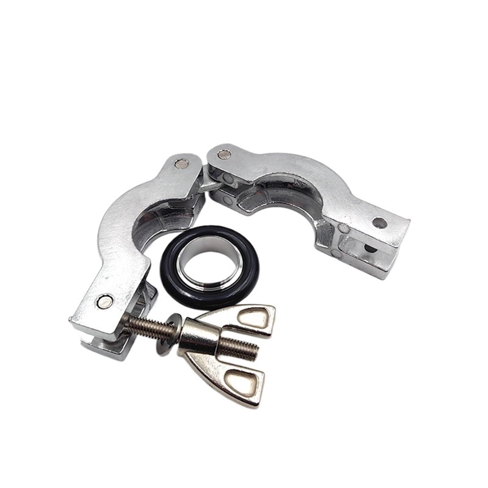 Juego de abrazaderas de vacío KF40 y KF50 de acero inoxidable 304, aleación de aluminio, brida, soporte central, accesorios de tubería FPM, 1 unidad(SS304 KF25 Suit,2PCS)