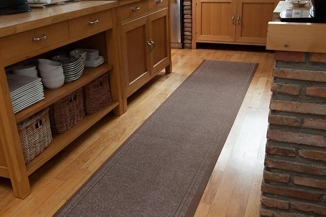 eXtreme Carpet Runner for Hallways, Kitchen, and Living Room | Lightweight, Washable, and Non-Slip Custom Length Narrow Rug | PVC Rubber Backed 66cm Wide x 91cm Long Rug Runner - Beige