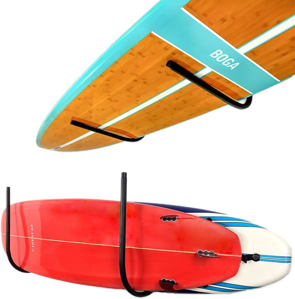 StoreYourBoard Standup Paddleboard and Surfboard Storage Rack, Ceiling and Wall Mount, Heavy-Duty 50 lbs Max, Indoor Board and Paddle Organizer