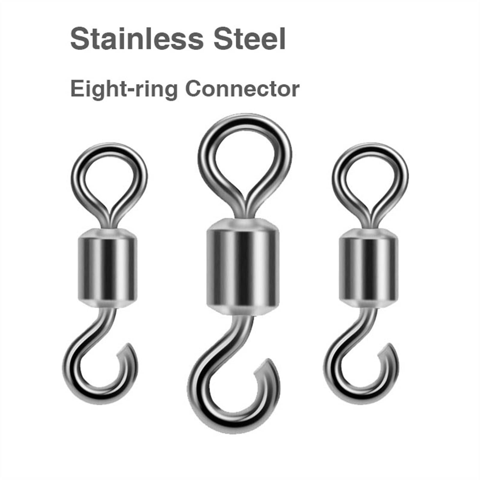 Giratorios Y Clips De Pesca Natufish - 50 Piezas De Acero Inoxidable, Alta Resistencia, Rotación 360°, Para Agua Salada Y Dulce