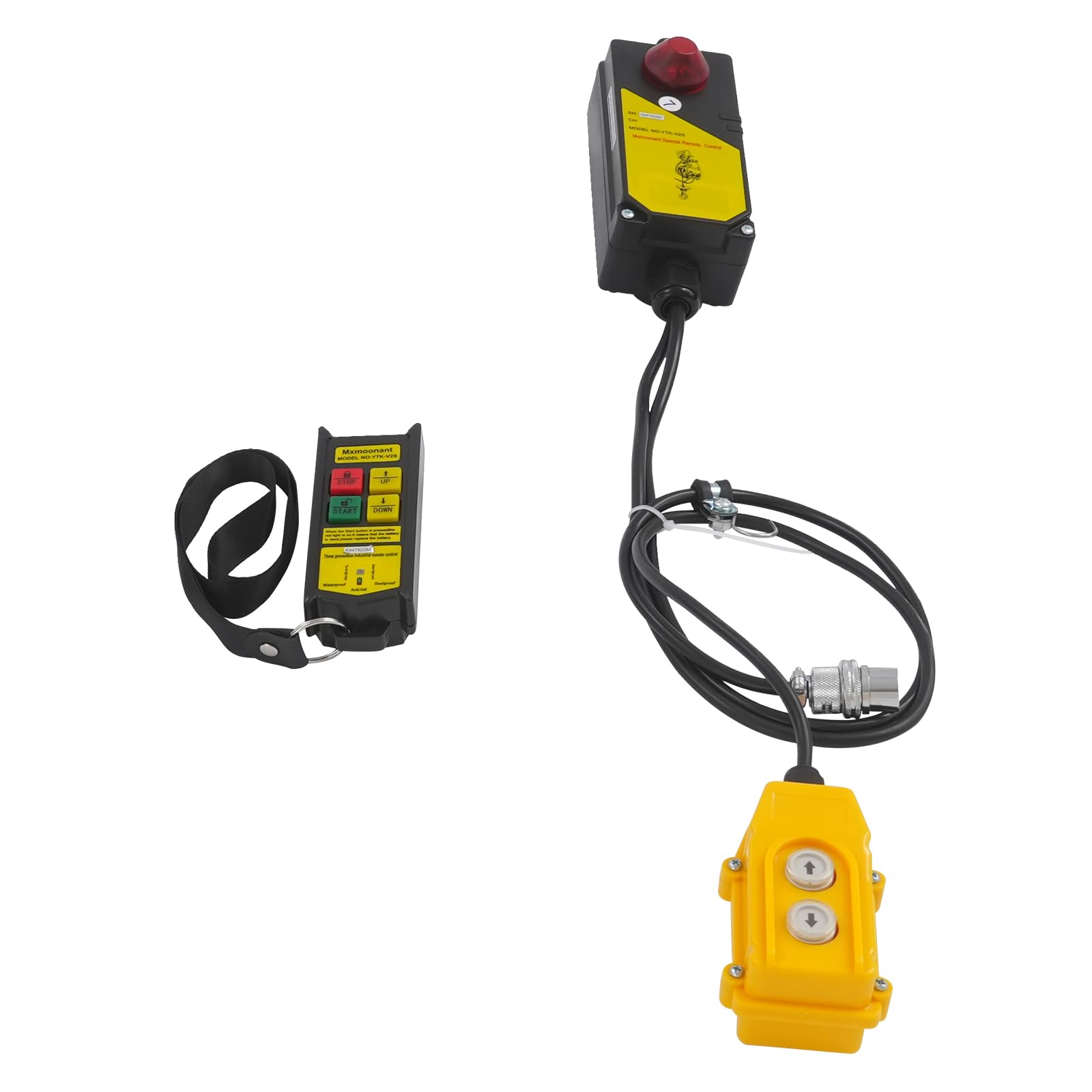 Cabestrante eléctrico RainWeel de 1500W 220V Polipasto Eléctrico 250kg 30m con cable de acero antitorsión Altura de elevación: 29m Mando por cable/control remoto