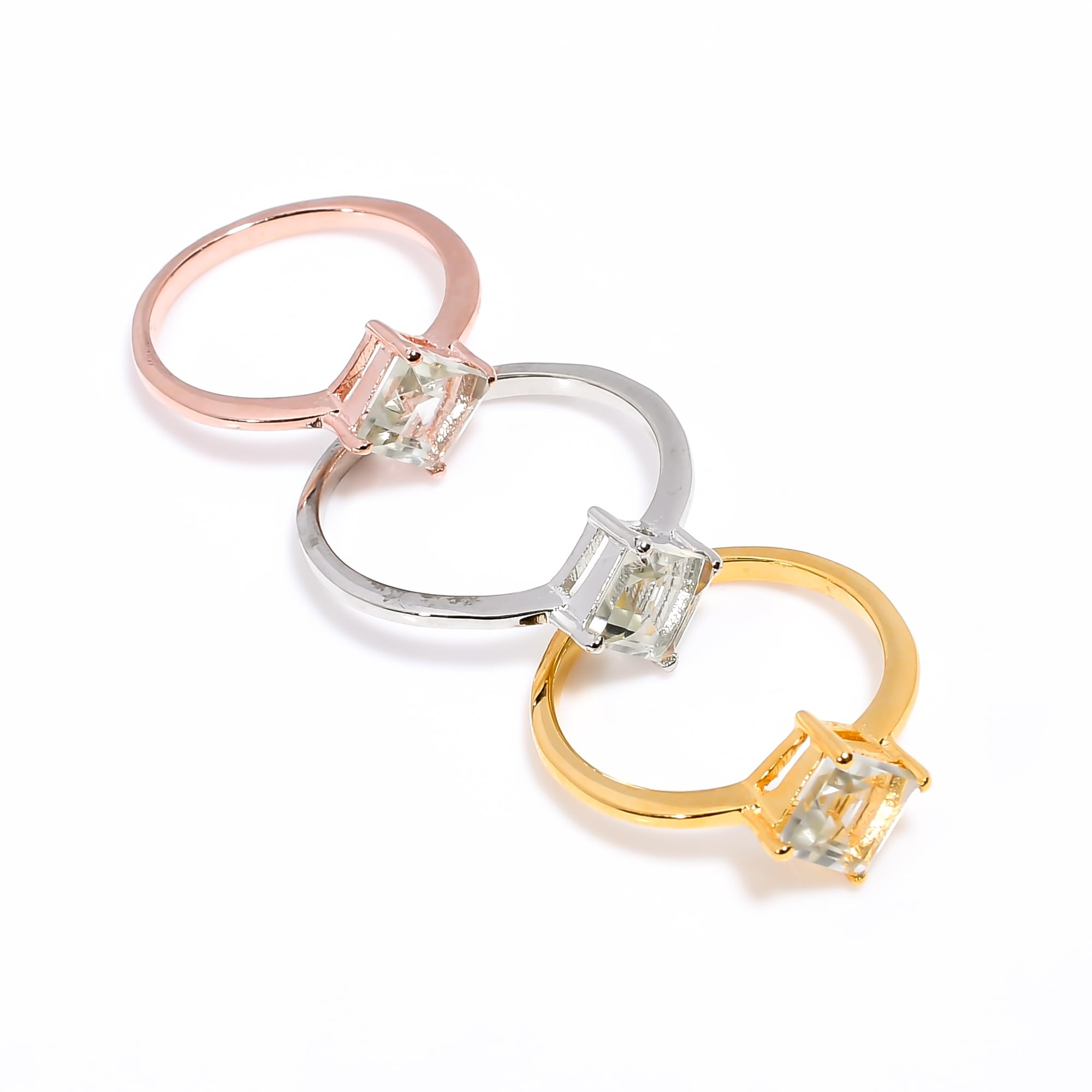 Grüner Amethyst-Ring, 925er Sterlingsilber, Ring für Damen und Herren, zarter, stilvoller Verlobungsring, natürlicher Edelstein, Statement-Ring, handgefertigter Boho-Ring, R-126-24-P