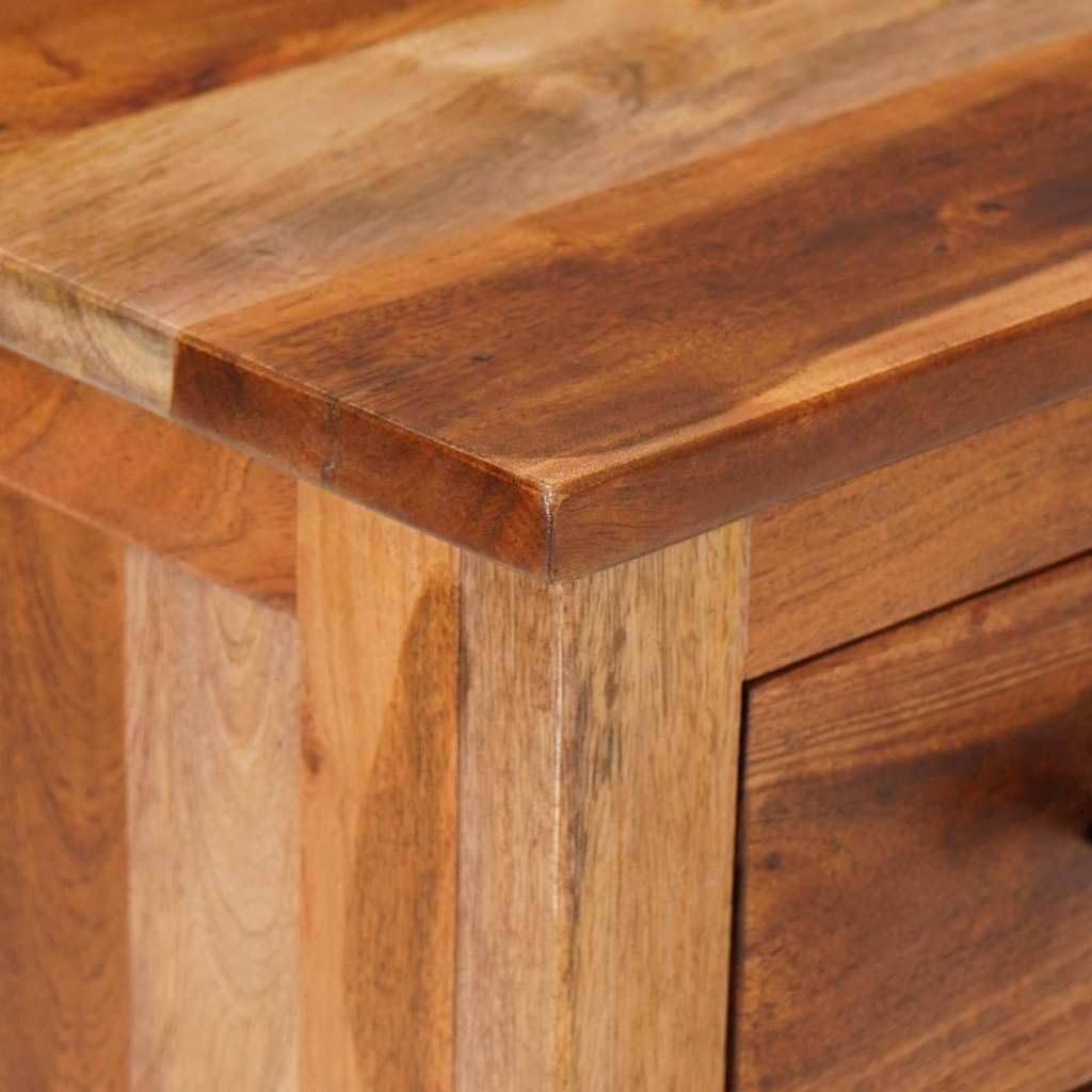 Meuble TV bas en bois massif marron 110 x 30 x 40 cm