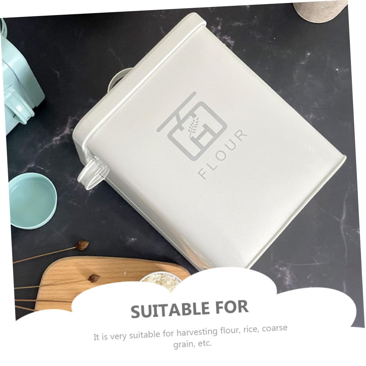 Cabilock Caja Cubo De Harina Recipientes Herméticos Para Alimentos Recipientes Para Alimentos Contenedores De Alimentos Cubo De Arroz Planchar Metal Suministros De Cocina