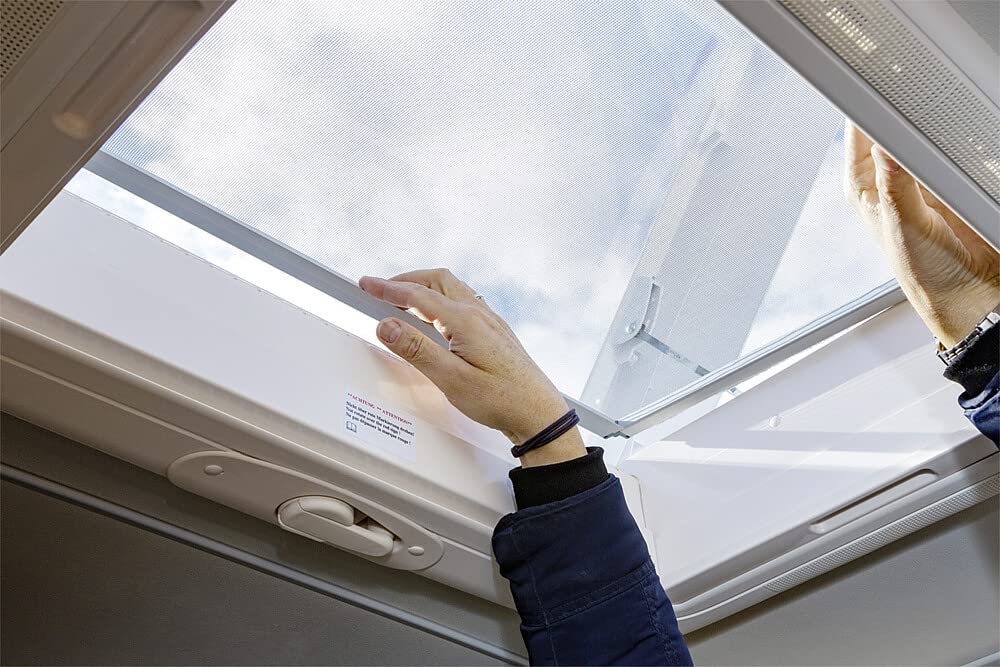 Brunner Unisex – Erwachsene MOV9943772 Fliegengitter Flynet Midi CR Heki Wohnmobil Wohnwagen Dachfenster Kurbel, Grau, Einheitsgröße