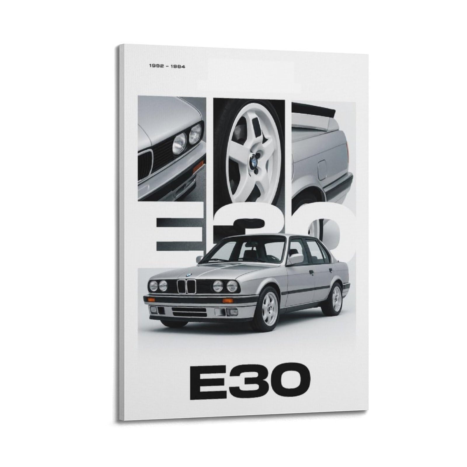 OKAHYS Retro Germany Supercar Poster E30 M3 Racing Modern Decorative Canvas Prints - Ideal Wall Art for Family, Man Cave, Game Room, Boys & Girls Bedroom 20x30inch(50x75cm)
