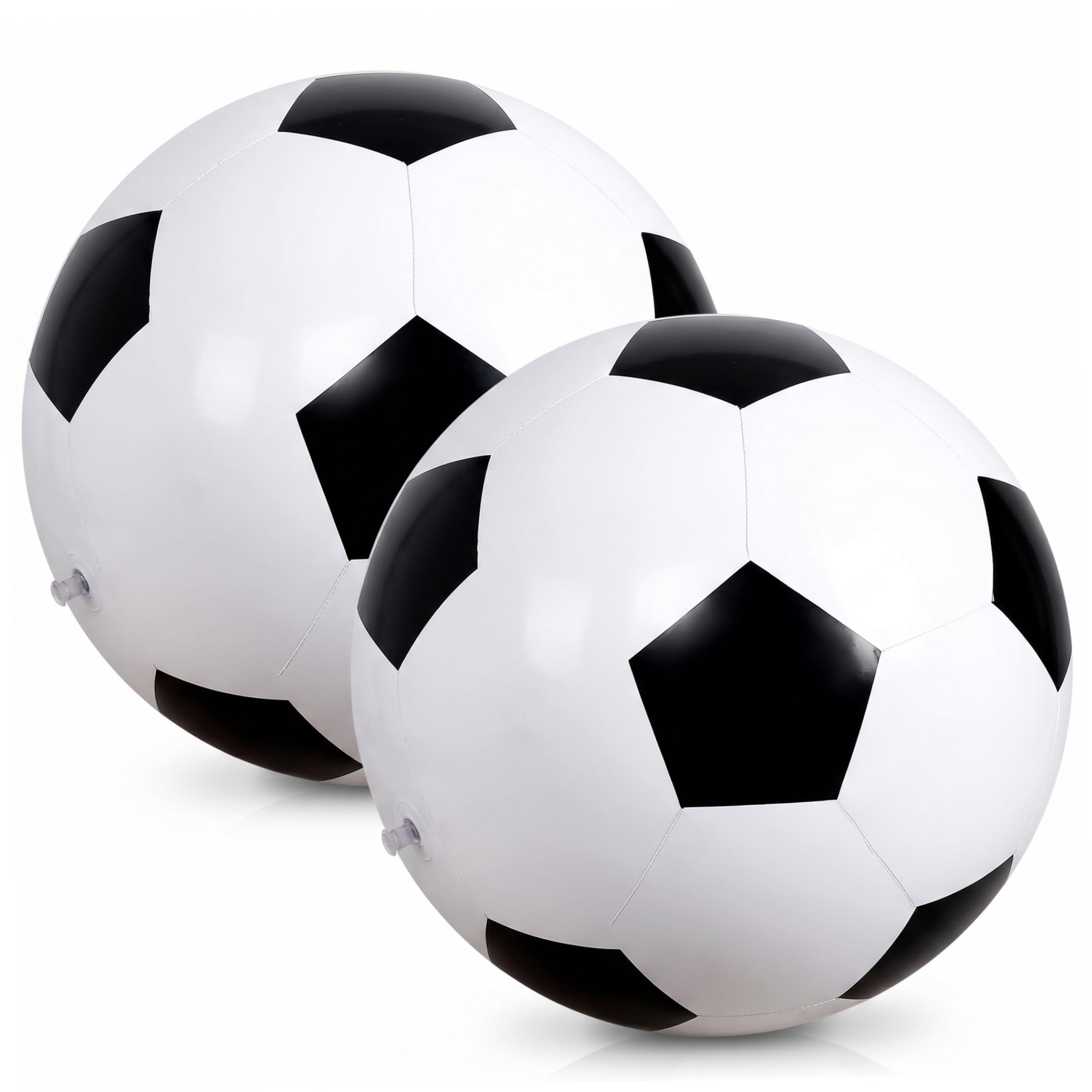 Ballon de Football Gonflable géant de 2 pièces, Ballon Plage Football Gonflable en PVC pour Le Plaisir en Plein air, 39.37 Pouces, Plage
