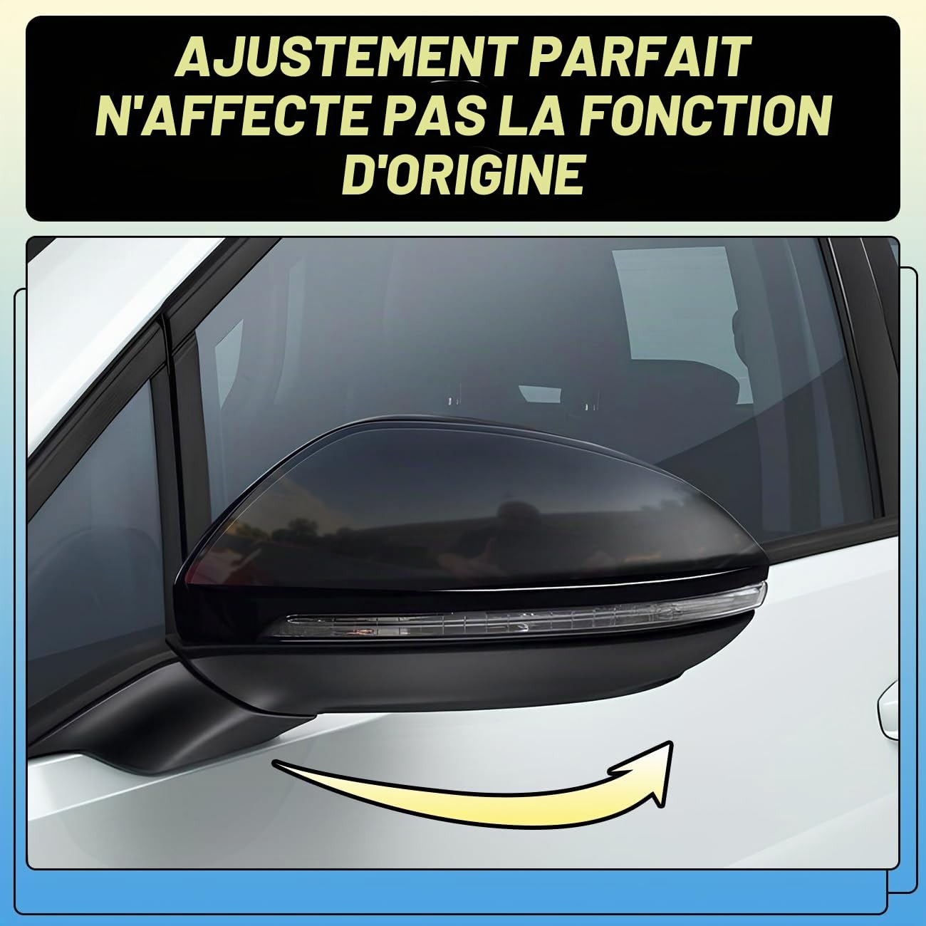 GEARMONSTER Coques de rétroviseurs, boîtiers de rétroviseurs, couvercles de rétroviseurs de rechange compatibles avec le couvercle de rétroviseur latéral pour VW Golf 8 MK8 2019-2021, Noir brillant
