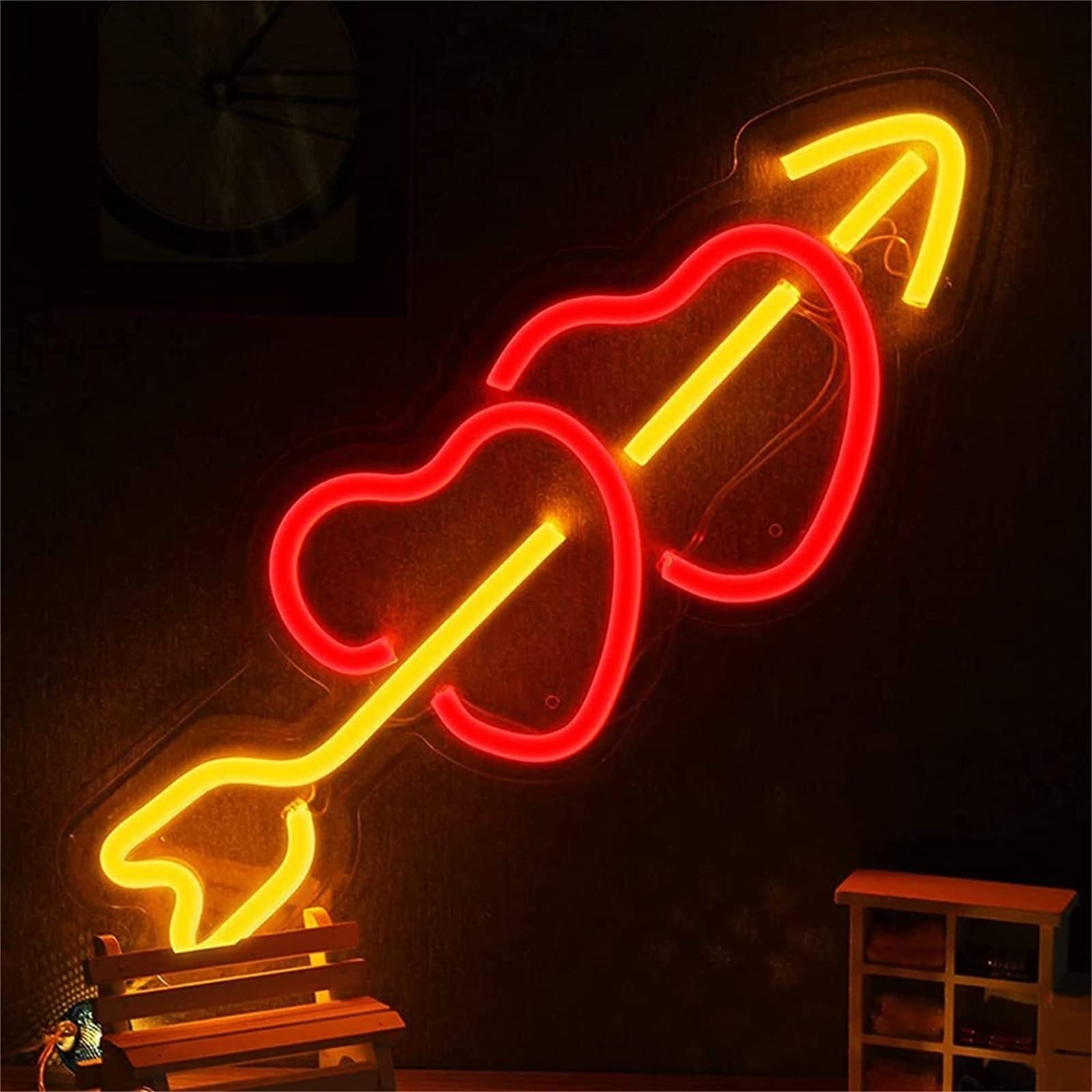 Neon LED w kształcie serca Led modelowanie światła Luminous Letters szyld panel akrylowy Neon dekoracyjne światło, 43x23cm