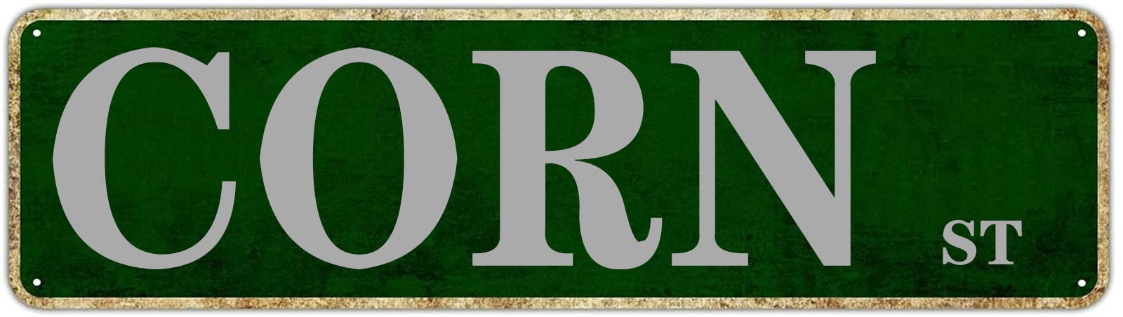 Corn St Retro Tin Signs Aluminum Home Exit Sign Kitchen Garden Wall Front Door Coffee Decor 4x16 Inch