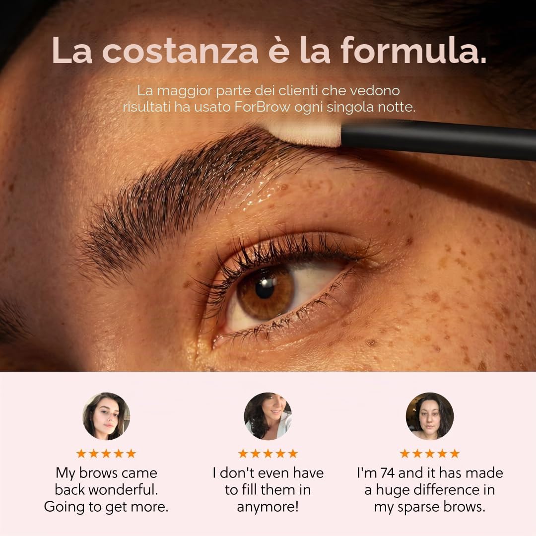 ForChics Siero per la crescita delle sopracciglia balsamo per sopracciglia più folte e spesse in 2 settimane, formula vegana e cruelty-free, nuovi peptidi innovativi