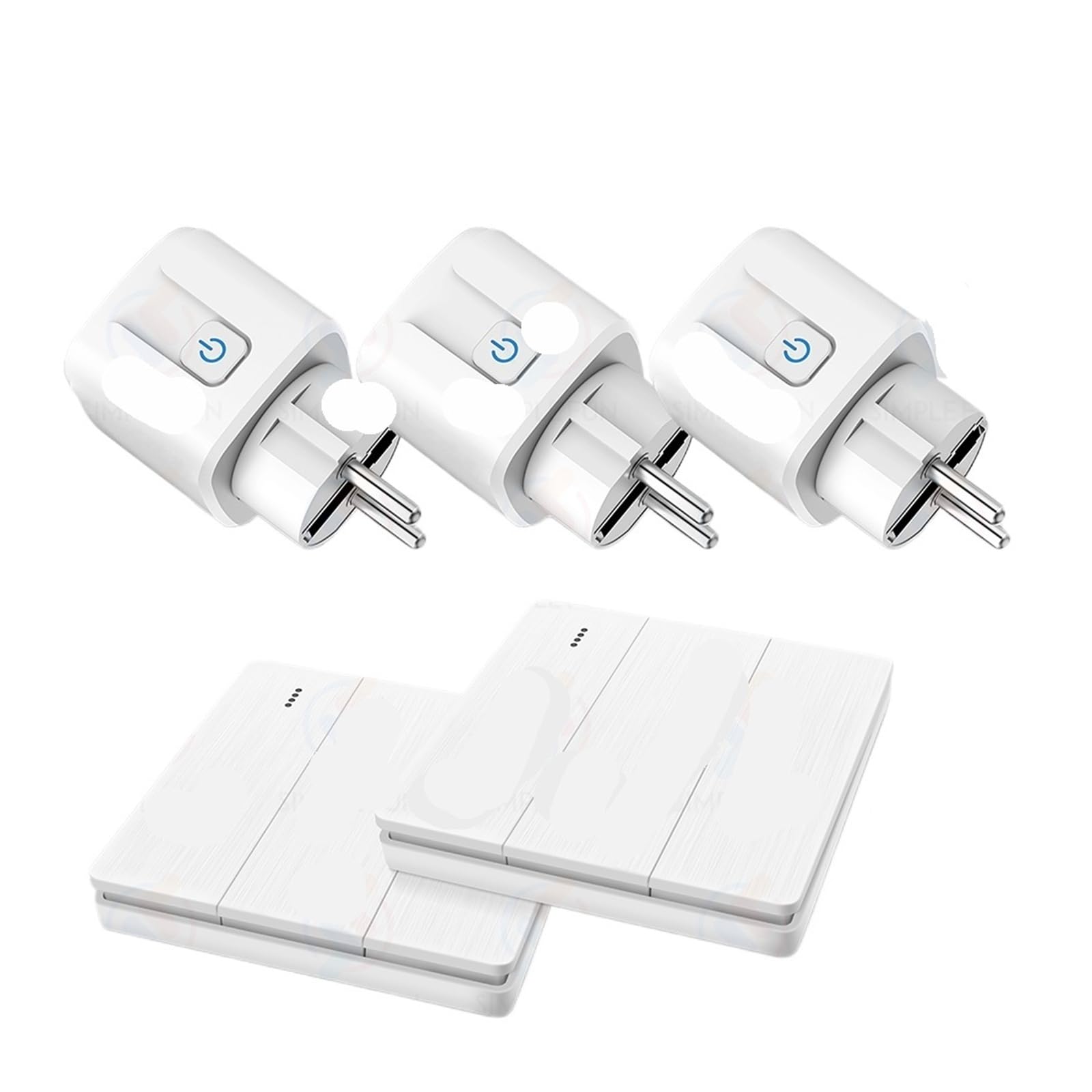 Prise télécommandée 16A lot de 3 prises françaises avec 2 panneaux de commande muraux - 2