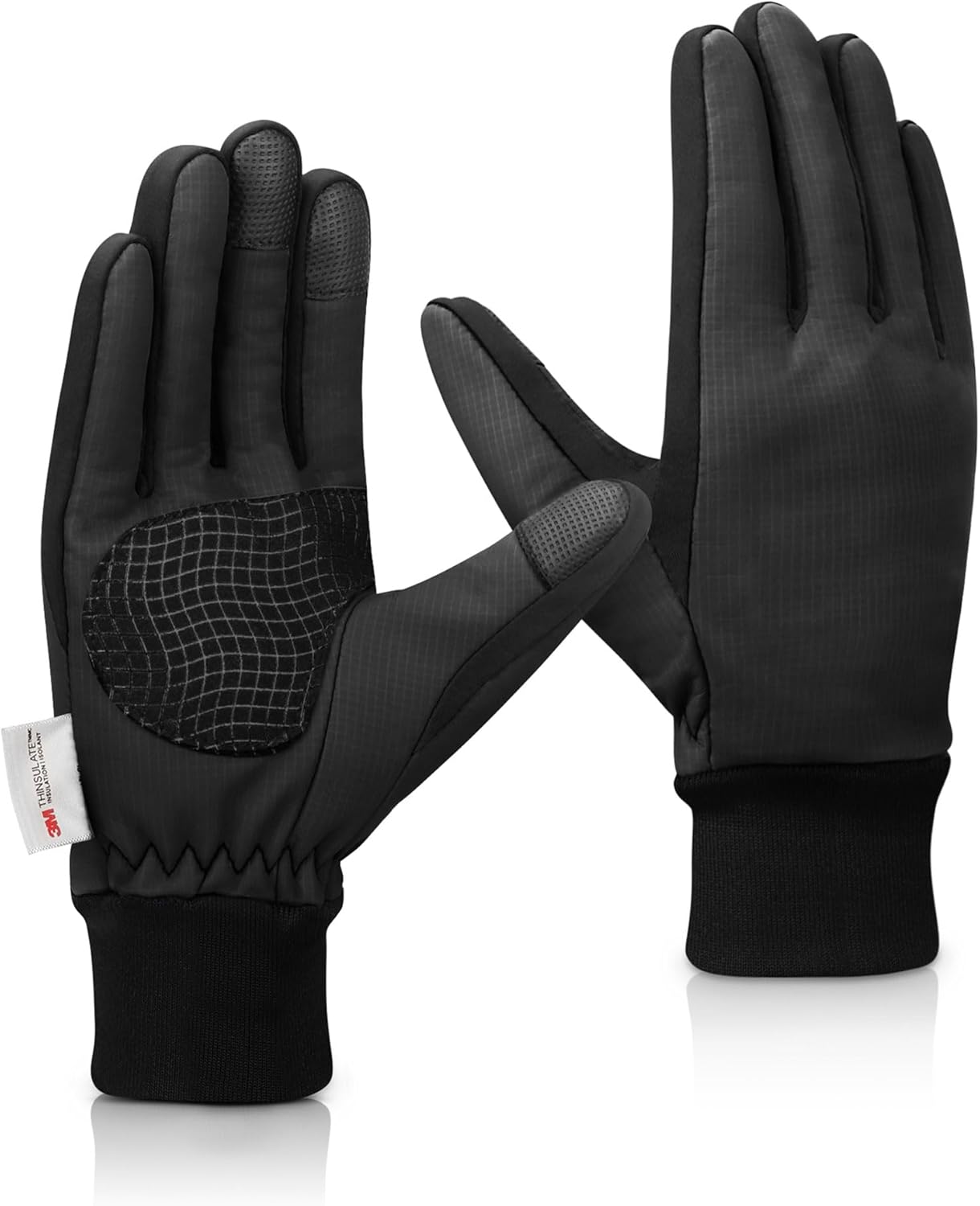 Winter Gloves for Men Women - Cold Weather Durable Waterproof PU Leather Fleece - Touchscreen Thermal Grip Gloves