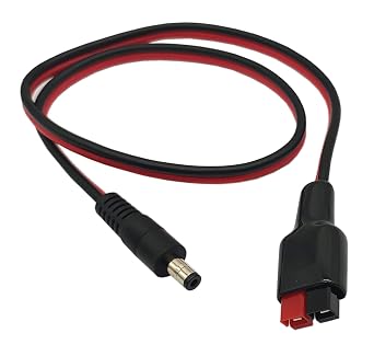 14AWG DC 5.5mm x 2.1mm Power Plug Extension Cable Connector for Generator Backup Battery and Foldable Solar Panel, Compatible Anderson PowerPole Port - 60CM/2Ft 5.5x2.1mm Male