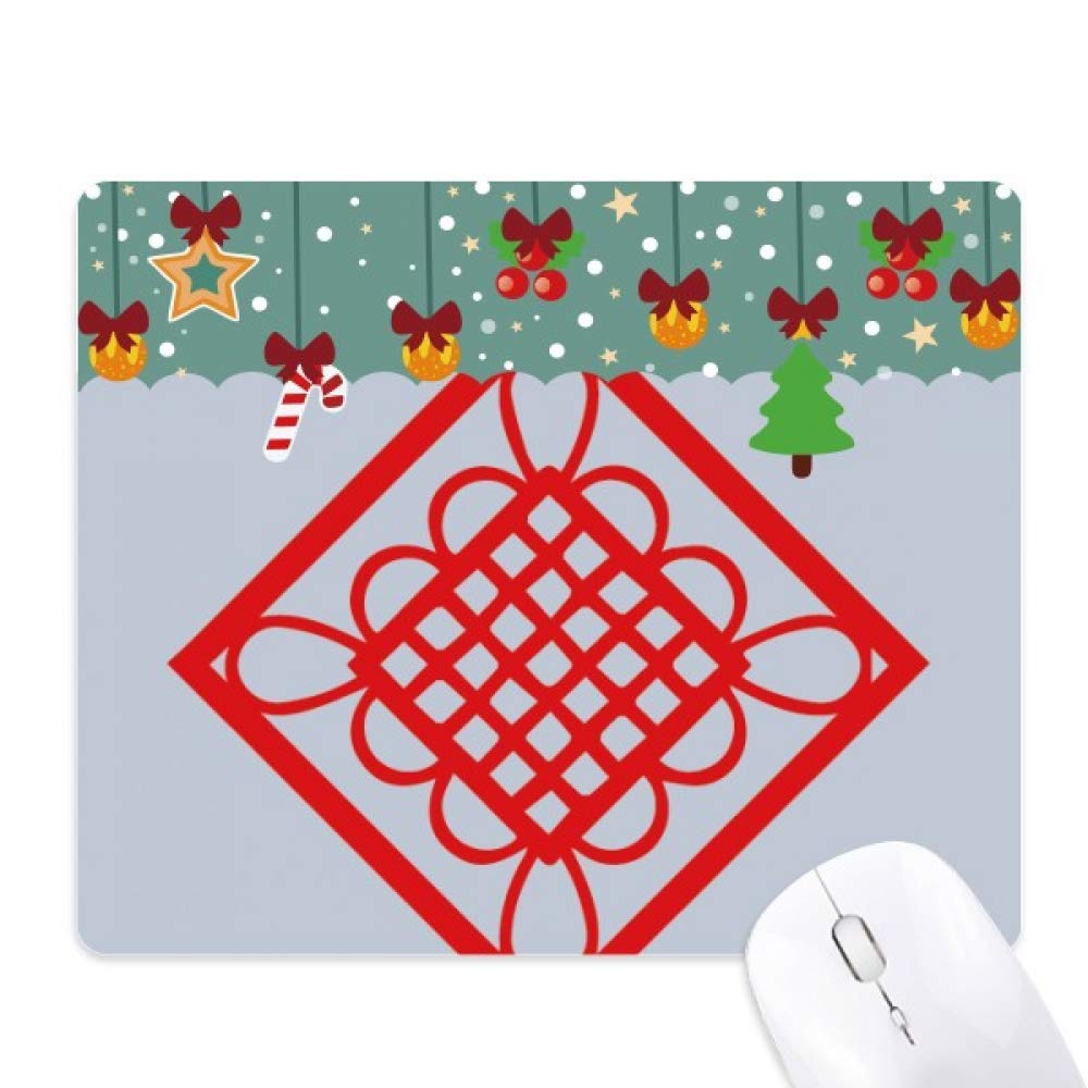 Tapis de souris nœud chinois grand format jeu et bureau rouge - 6