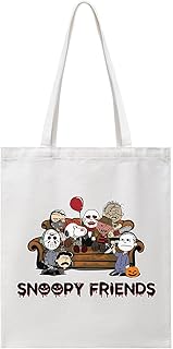 [MYDYHKX] トートバッグ キャンバス スヌーピー ホラー映画 大容量 ショルダー トート 帆布 肩掛け 手提げ カバン サブバッグ レディース メンズ 通勤 軽量 通学 旅行用
