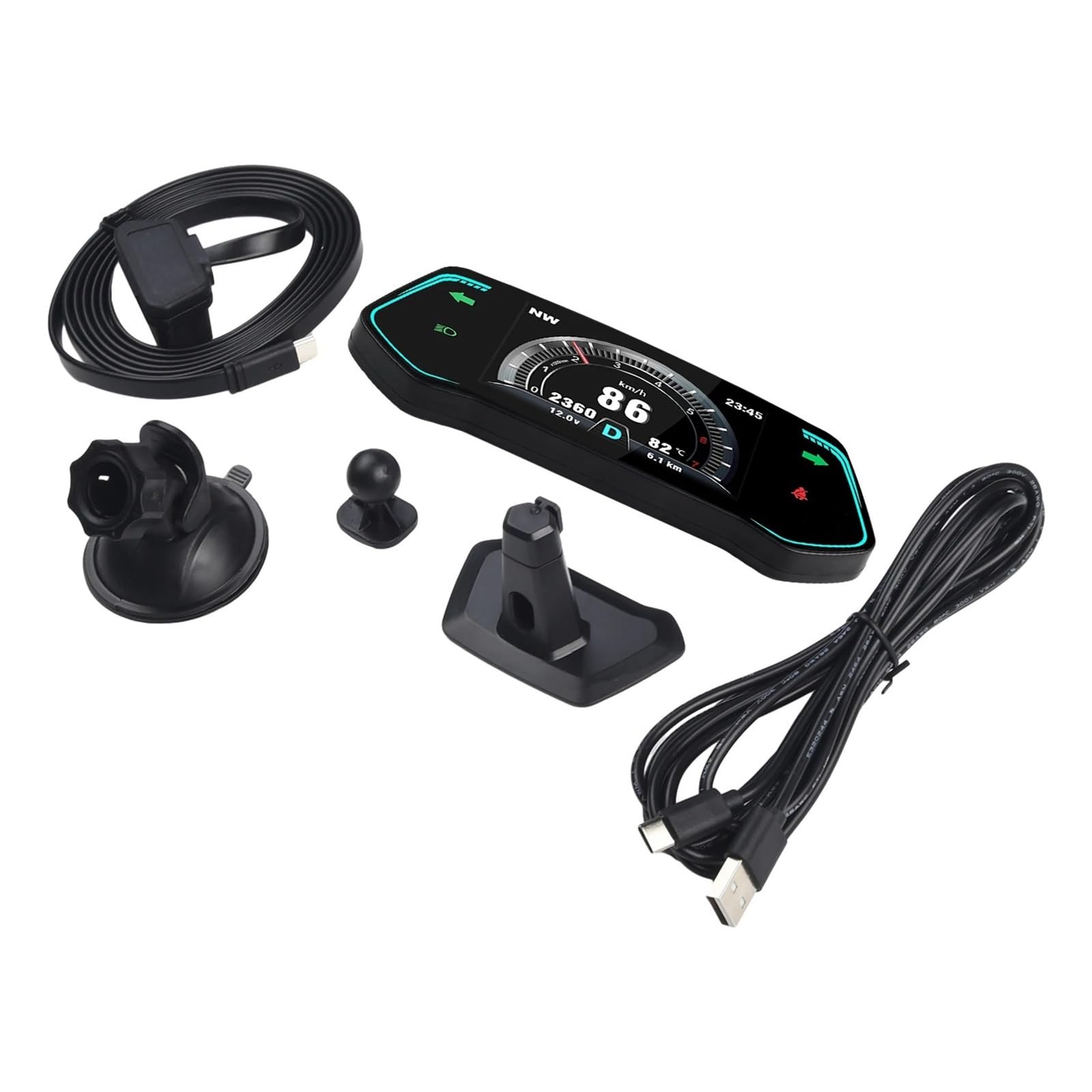 Universal Car HUD Uniwersalny Alarm Samochodowy Temp Samochodowy Cyfrowy Wyświetlacz Head Up Wskaźnik RPM Prędkościomierz Przyrząd Wielofunkcyjny