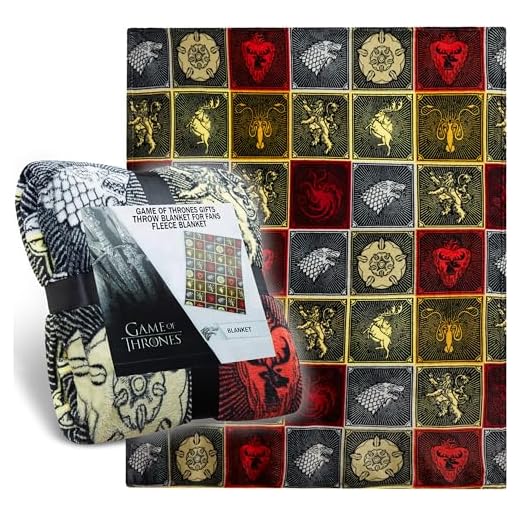 Game of Thrones Gifts Merchandise GOT Decke Super Soft Bettüberwurf Stark Lannister Targaryen Greyjoy Baratheon Tyrell Great House Symbols Westeros