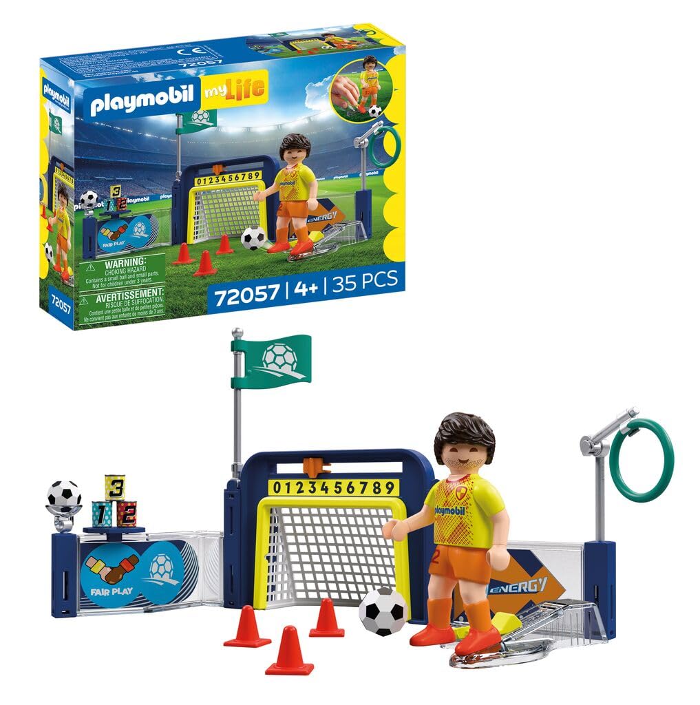 Playmobil | My Life | Soccer Training Station | Training Ground with Target Wall and Shooting Mechanism | Soccer Toy for Children Aged 4+ | 72057