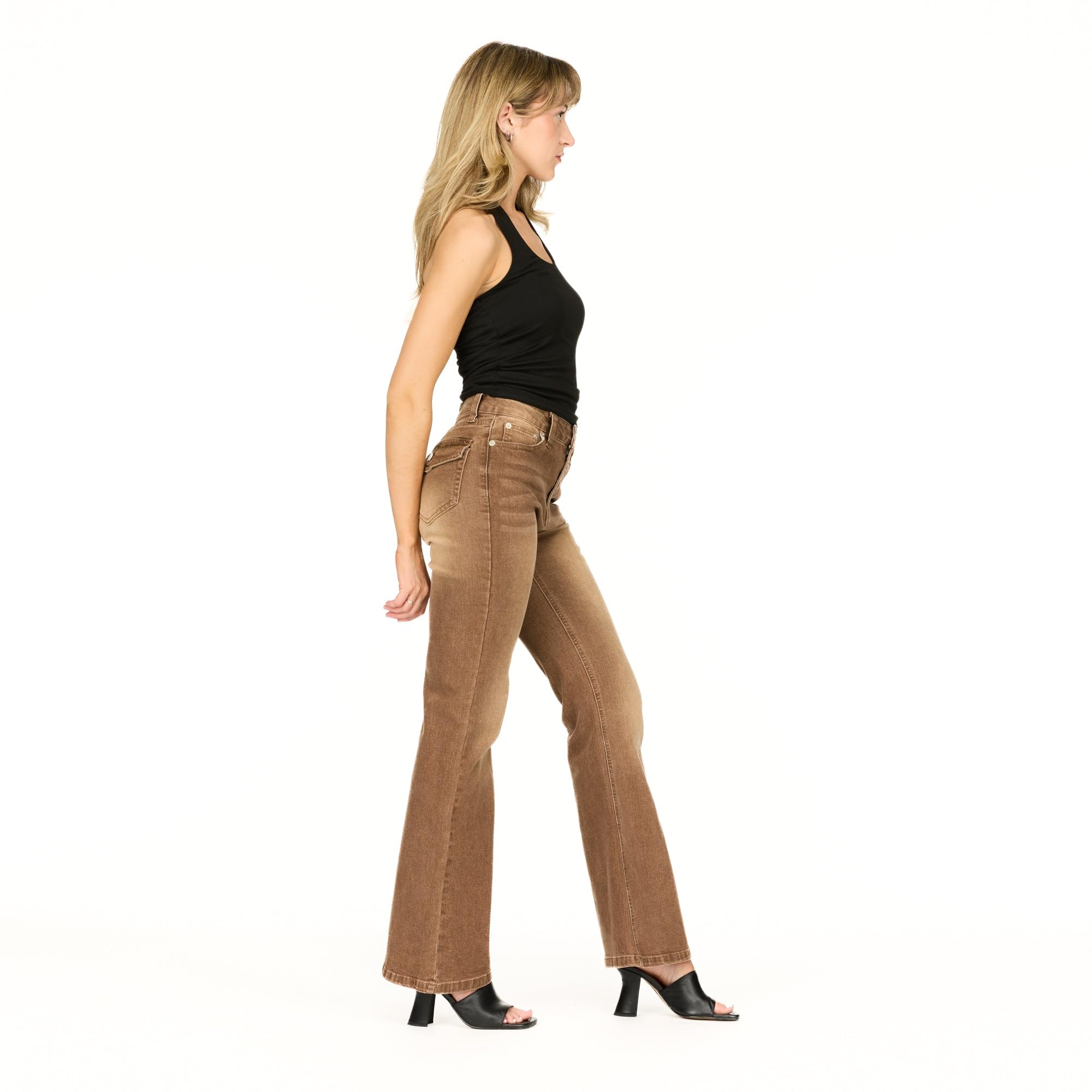 Forever 21 Flare Denim High-Rise Slim Fit Stretch Jeans - Retro Y2k Style - Jeans - Jean Stretch Taille Haute Flare - Style rétro Y2k - Femme