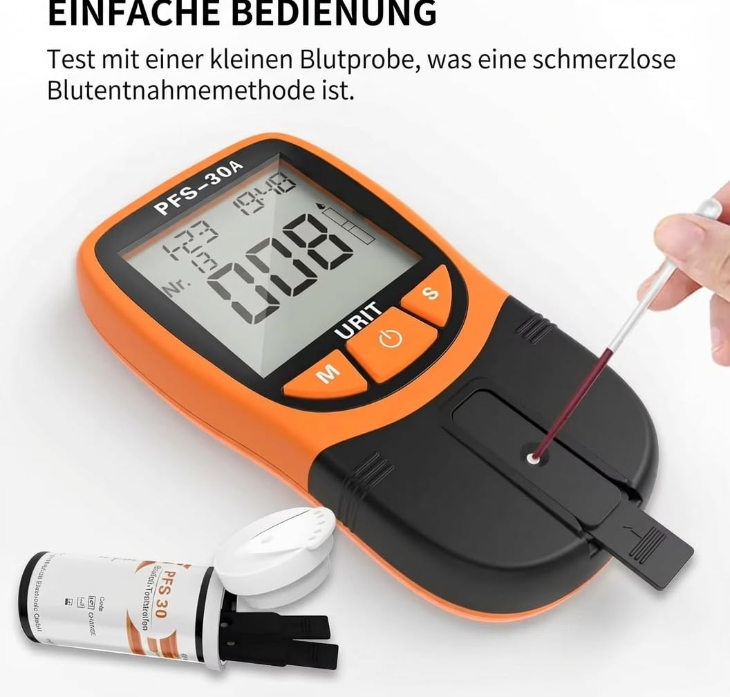 5-in-1 Blutfett-Analysesystem zur Eigenanwendung Hochpräzises Cholesterin-Messgerät für das Home-Monitoring Labor-Genauigkeit für zu Hause Inkl. 10 Teststreifen-Set