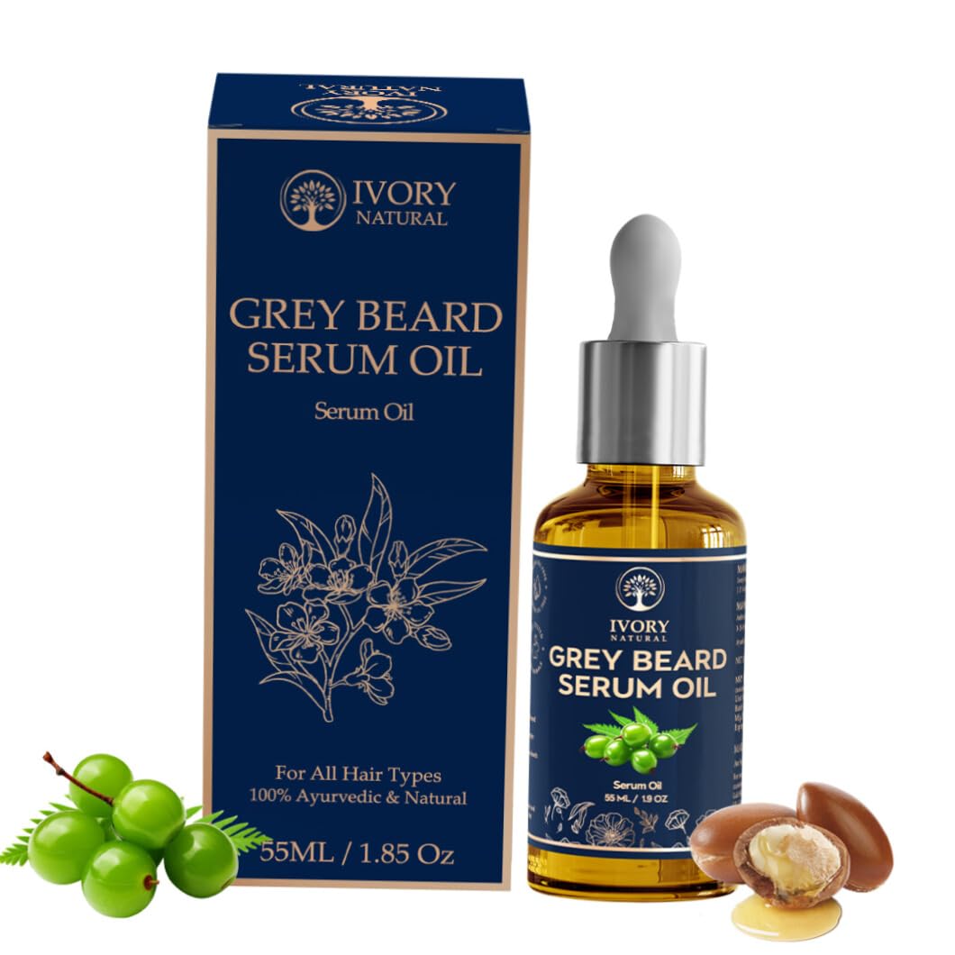 Ivory Natural Grey Beard Oil Serum (55 ml) – Supports Turning White Beard to Black and Reversing Grey Beard Hair | Plant-Based Natural Formula for All Beard Types-image-44
