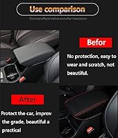 Vista 17 de Great-luck Leather Center Console Cover Armrest Pad,Protector Armrest Box Cover Accessories Keep Your Armrest in a More Comfortable Feeling(black