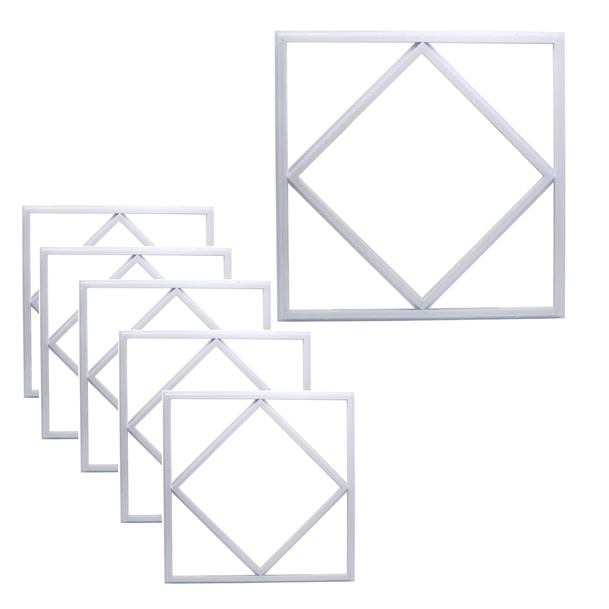 Brightex White Pack Of 6 Led Panel Light Diamond 72W 7200 Lumen 600X600mm Slim Ceiling Lights Decor Ultra Bright For Workspaces, Schools And Offices