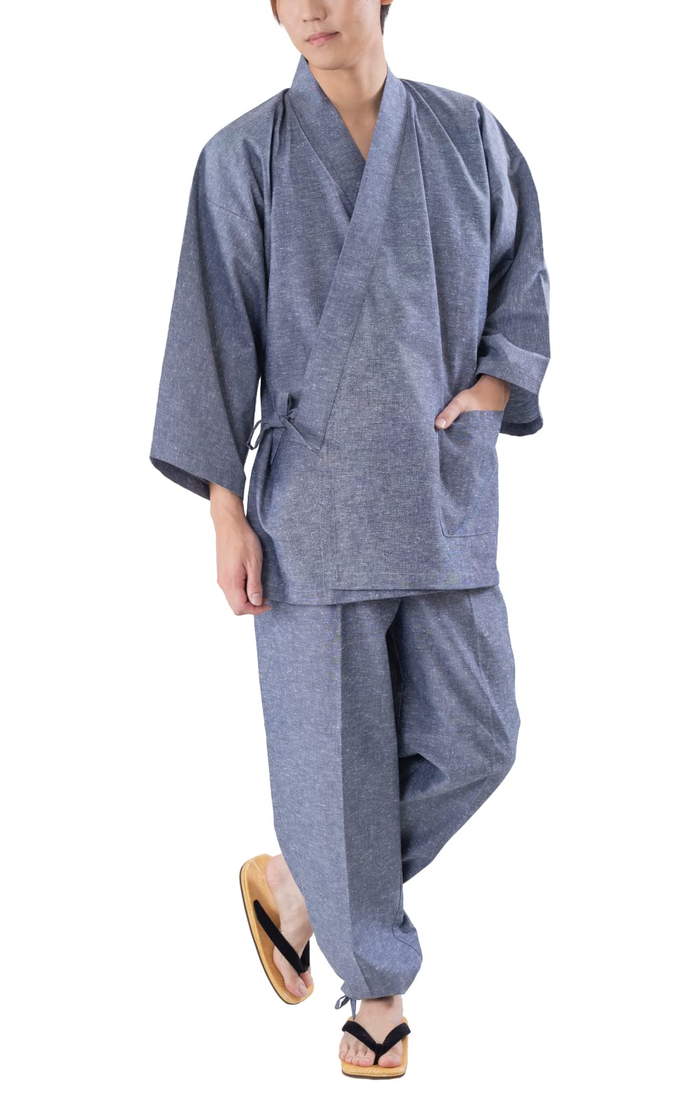 [Made in Japan] Men's Tsumugi Samue 100% Cotton Smooth Texture Ninja Pajamas-image-39