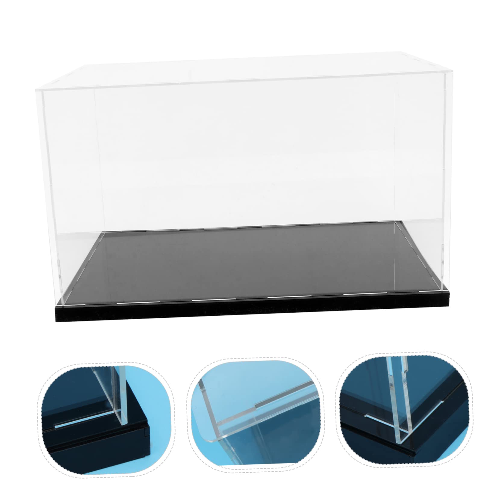 Vitrina Acrílica Transparente para Modelo Tapa, Caja de Exhibición Lisa y Plana, Protección Antipolvo Adecuada para Tiendas y Centros Comerciales