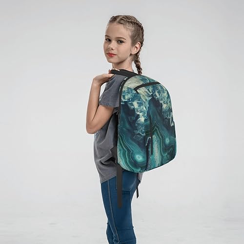 Miniatura 8 de Los libros imprimen la mochila simple y ligera del ocio, la mochila de moda del viaje de los hombres y de las mujeres, Azul aguamarina brillante.,