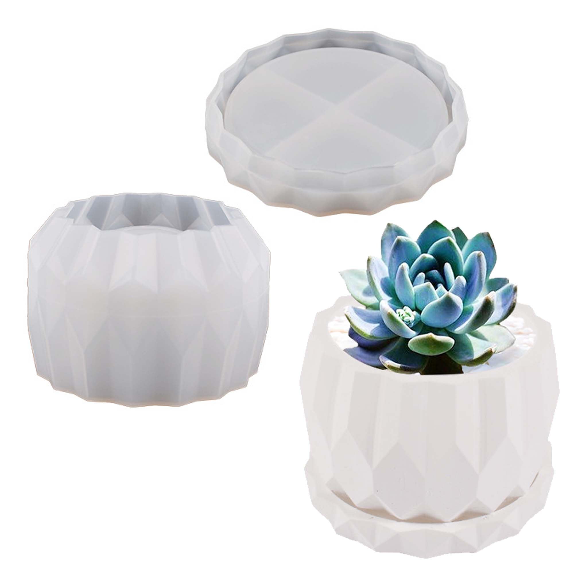Silicone Resin Mould Flower Pot Set, Succulent Plant Flower Pot Silicone Mould, DIY Flower Pot Molds, Planter Pot Mold, Pen Holder molds
