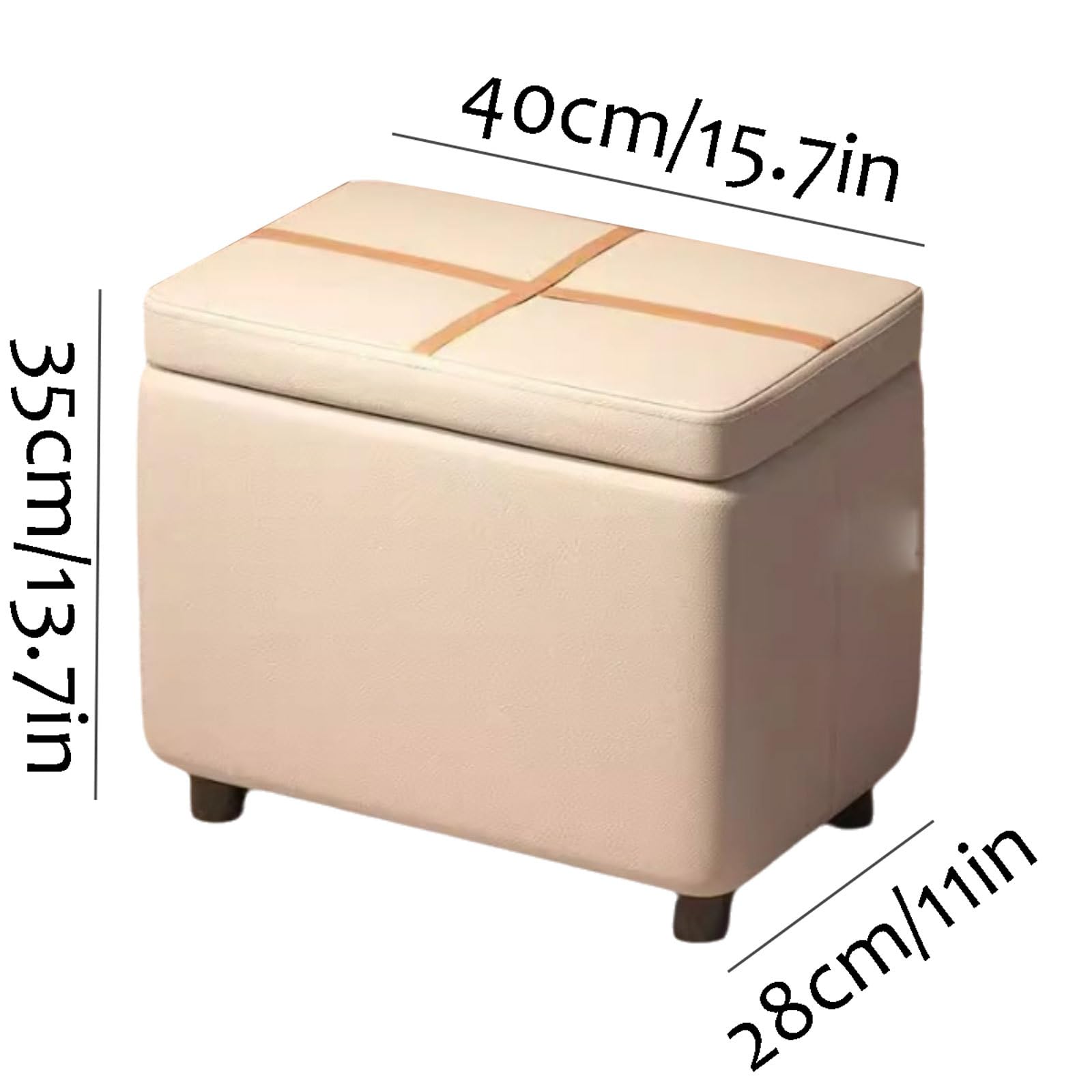 Robusto Ottomani in Poliestere con Cornice in Legno Multifunzionale Pouf ottomane Moderno Sgabello per Soggiorno risparmia Spazio