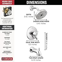 Vista 4 de Delta Faucet - Kit de ducha modelo T14459, sin válvula