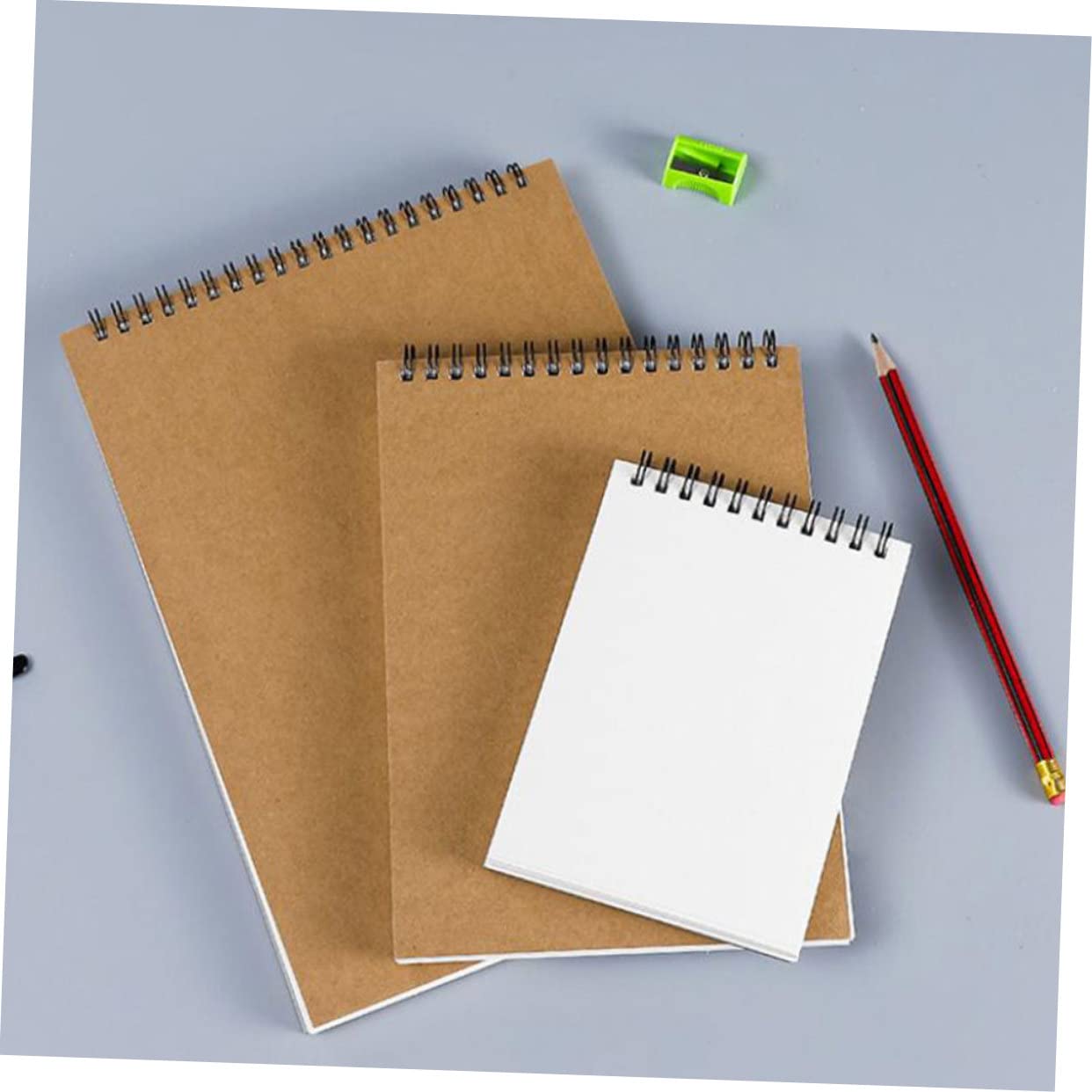 Carnet de Croquis à Spirale pour Étudiants, Lot de 2, Pages Blanches