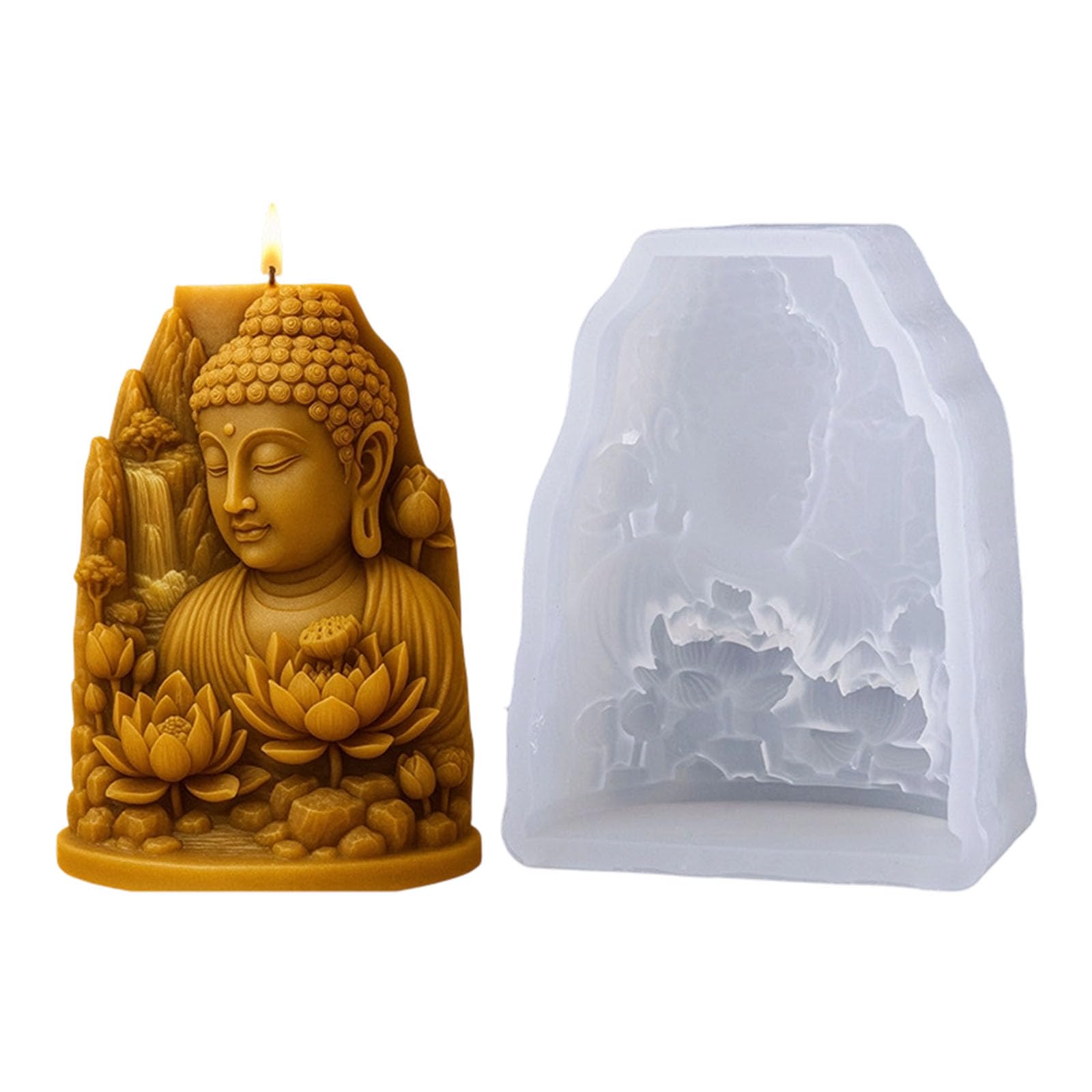 COOLHOOD Silicone Figurine Casting Mold for Resin Plaster Wax, Flexible Single Cavity Mold for Home Statue Projects Figurine Casting Silicone Statue Resin Plaster Wax Craft Easy Release Relief Home