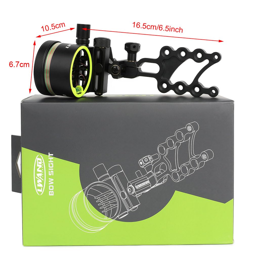 SHARROW Tiro al Arco Visor de Arco Compuesto 5 Pin Bow Sight Miras para Arcos Compuestos Micro Ajustable Aleación de Aluminio Vista con Lente 4X 6X 8X