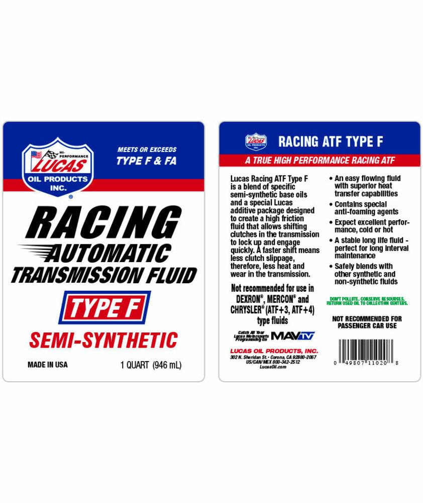 Semi-Synthetic Racing ATF Type F/6x1/Quart