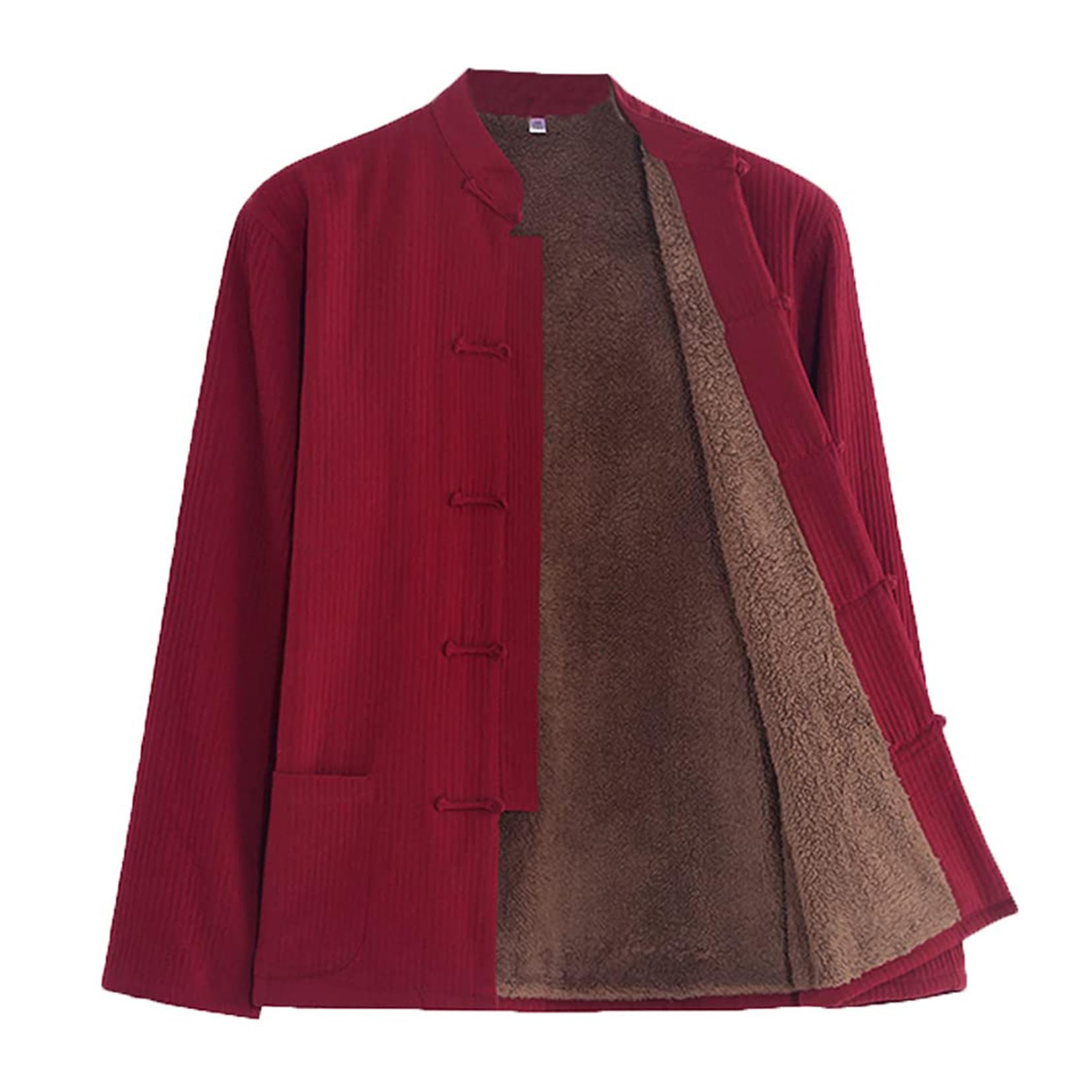 Traje Tang, Uniforme de Tai Chi de invierno for hombre, traje de espiga grueso, traje de meditación, abrigos acolchados, traje de espiga chino cálido, ropa de Kung Fu(Red_XL)