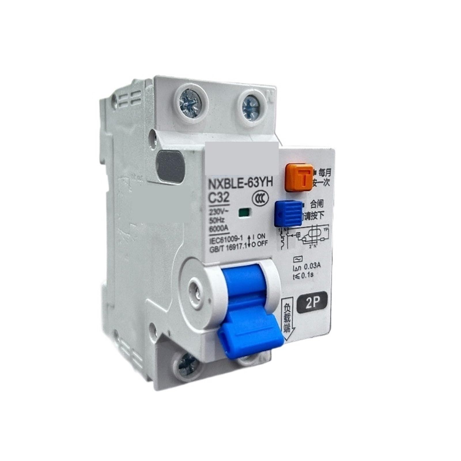 1 szt. 30mA 300MA RCBO 16A 20A 25A 32A 40A 50A 2P NXBLE-63YH różnicowy wyłącznik różnicowoprądowy 220 V do 12 V (2P 100MA,40A)