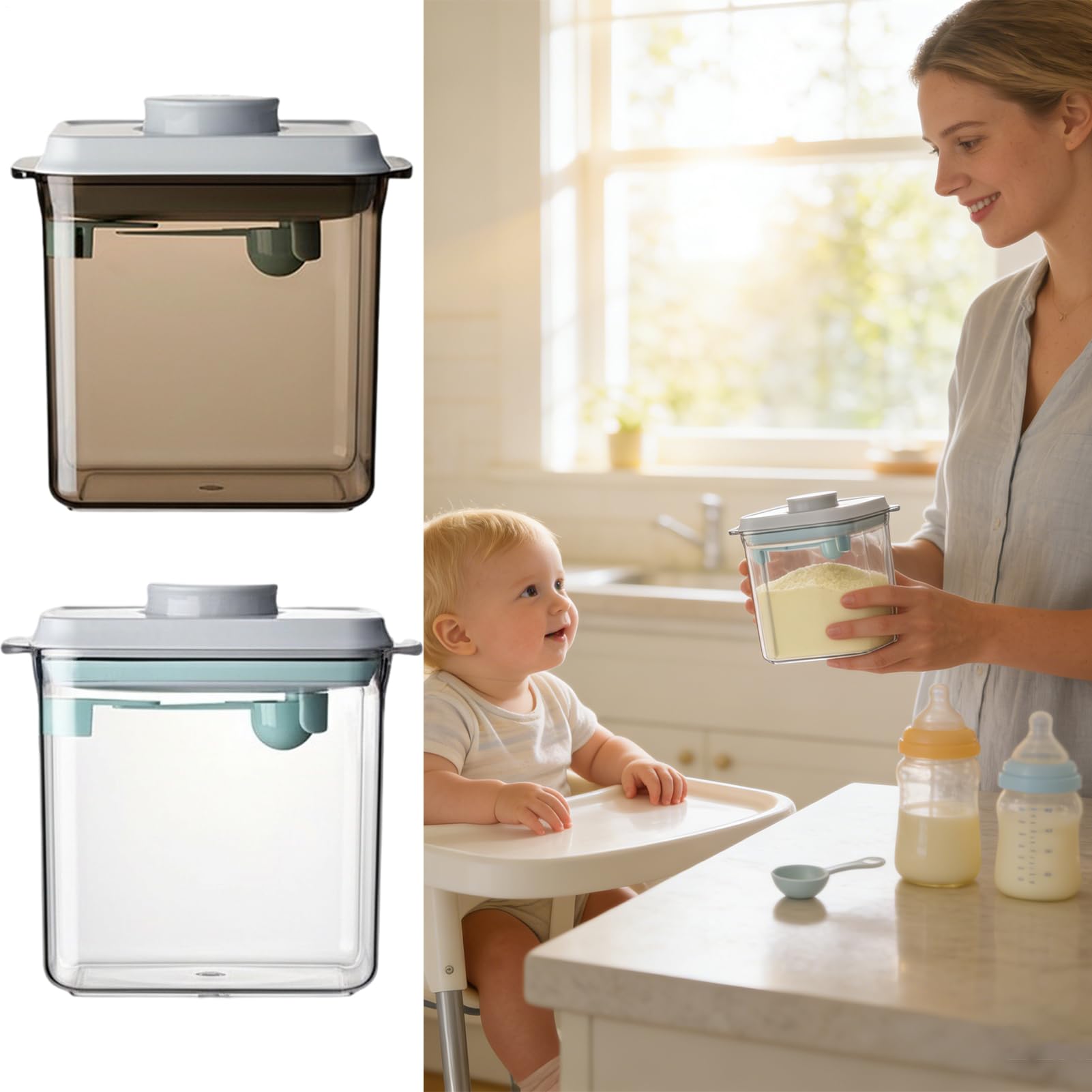 Contenitore Portatile Per Latte In Polvere Contenitore 1700ml A Tenuta | Porta Latte In Polvere Con Misurino Per Casa Cucina Dispensa Asilo
