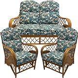 Hartfords Replacement Cushion Covers (Piped) for Conservatory Cane Furniture (COVERS ONLY) (Set of Suite Covers, Clara)