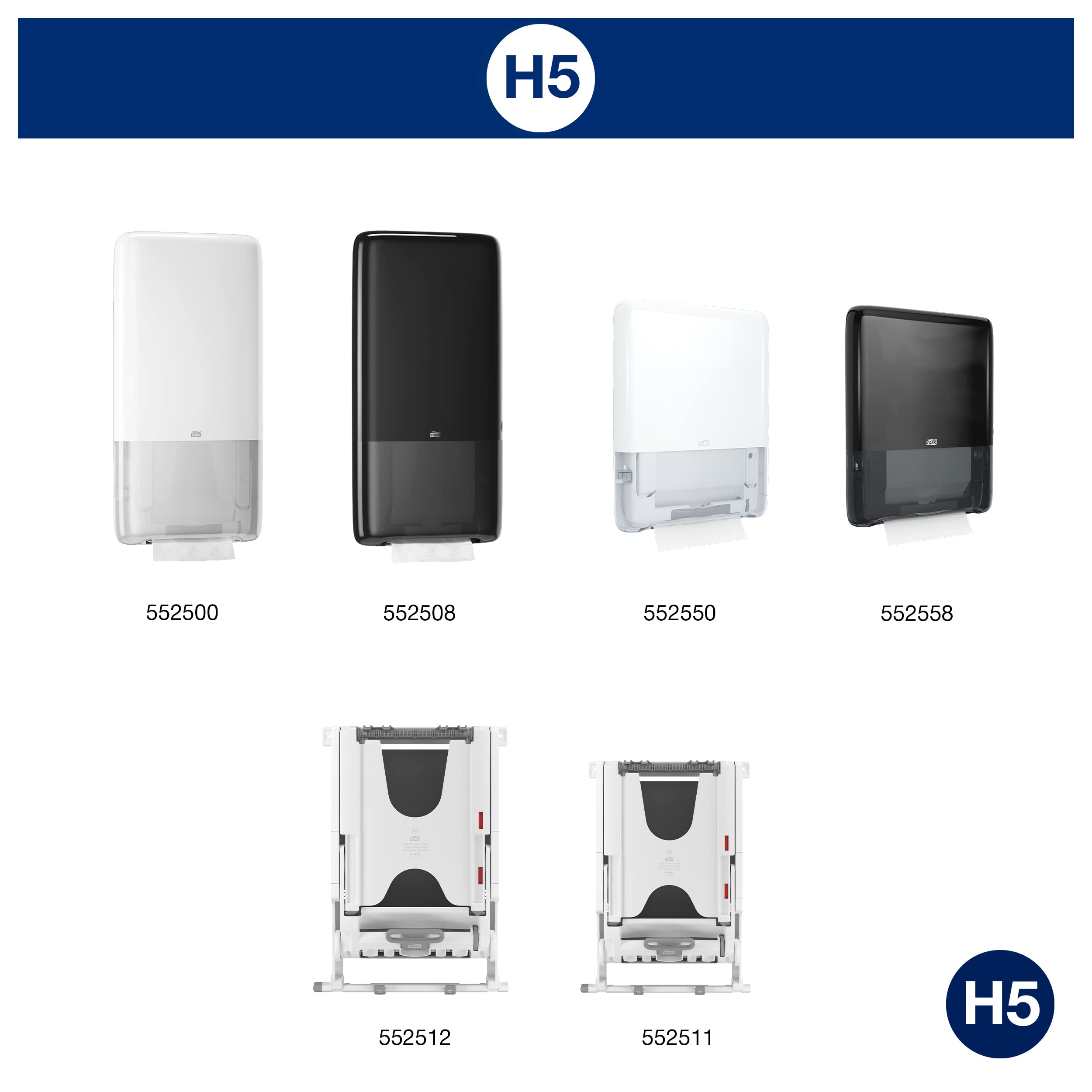 Tork 100589 PeakServe Single-Ply Hand Towels Universal - H5 Ręczniki papierowe do dozownika - 1-warstwowe, białe - 12 x 270 ręczników