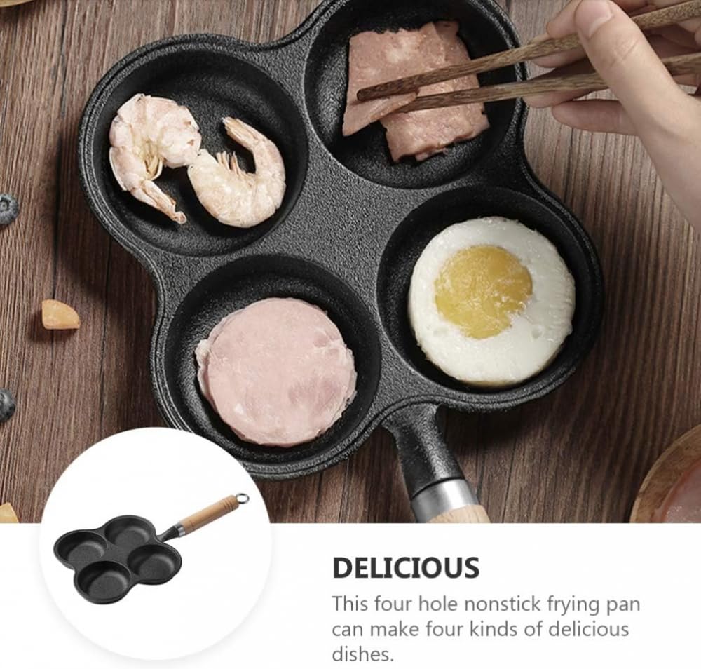 Poêle à œufs 4 tasses poêle à œufs moule frit antiadhésif multi-œufs casserole avec poignée antidérapante omelette pour petit déjeuner œuf crêpes