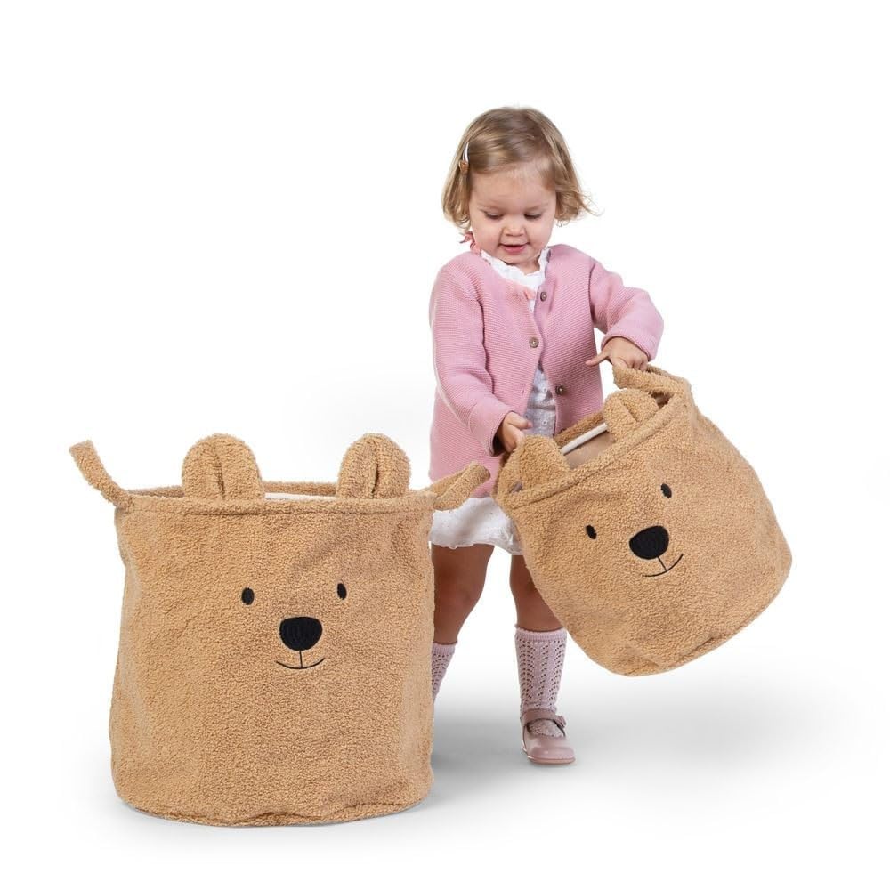 Panier de rangement Teddy Brun 30 x 30 cm - Childhome