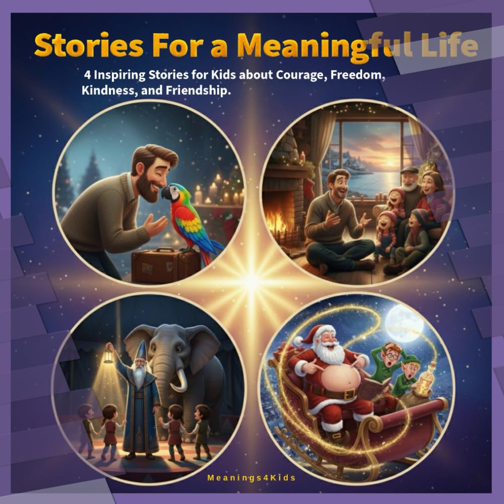 Stories for a Meaningful Life: 4 Inspiring Stories for Kids about Courage, Freedom, Kindness, and Friendship (Meanings explained for kids in stories. The book for a Christmas gift)