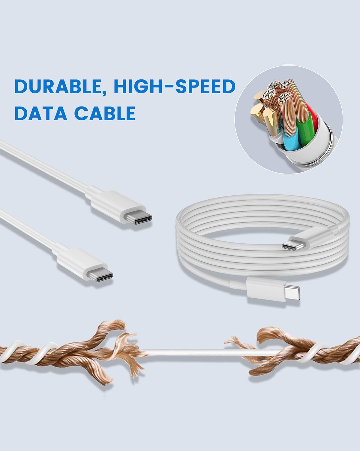 35W Dual USB-C Port Compact Power Adapter with 5FT C to C,Charging Cord for iPhone 16 15 14 13 12 11 Pro Max Plus,Samsung S25,Airpods,Mini,iPad,MacBook Air Foldable Type C Fast Wall Charger - Image 7