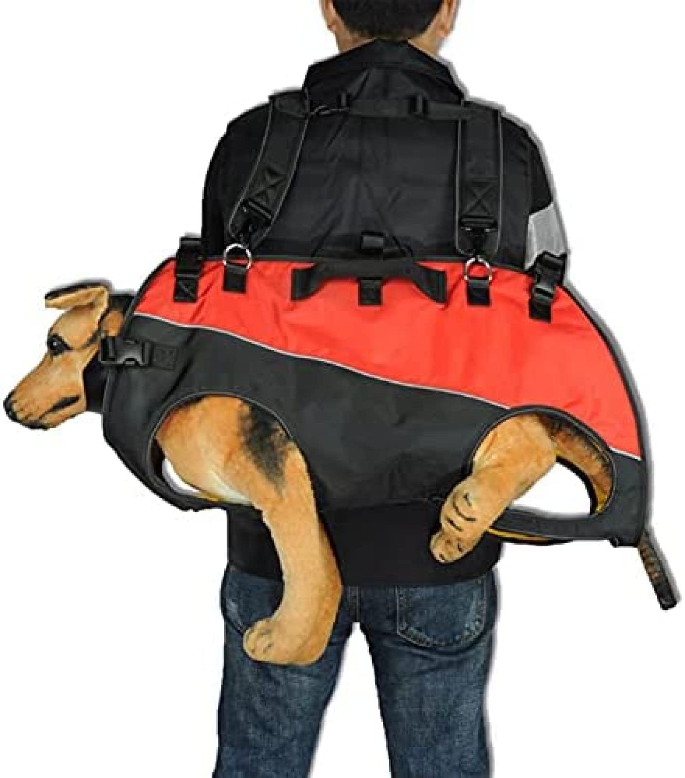 Zaino per trasportini per cani, Zaino per cani da lavoro di grandi dimensioni in volo, Barella per animali domestici da passeggio portatile all'aperto, Cinghia regolabile e impermeabile, Can