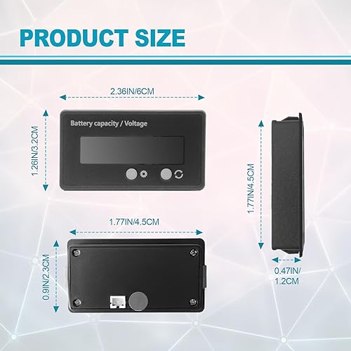 Miniatura 2 de Medidor de batería de 12 V, 24 V, 36 V, 48 V, medidor de monitor impermeable, probador de voltímetro digital, para batería de litio 3S-26S y